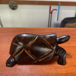 Dark brown wooden Turtle sculpture